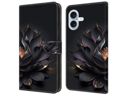 Capa Em Couro Pu Magnético Para Apple Iphone 16 - Lótus Roxa