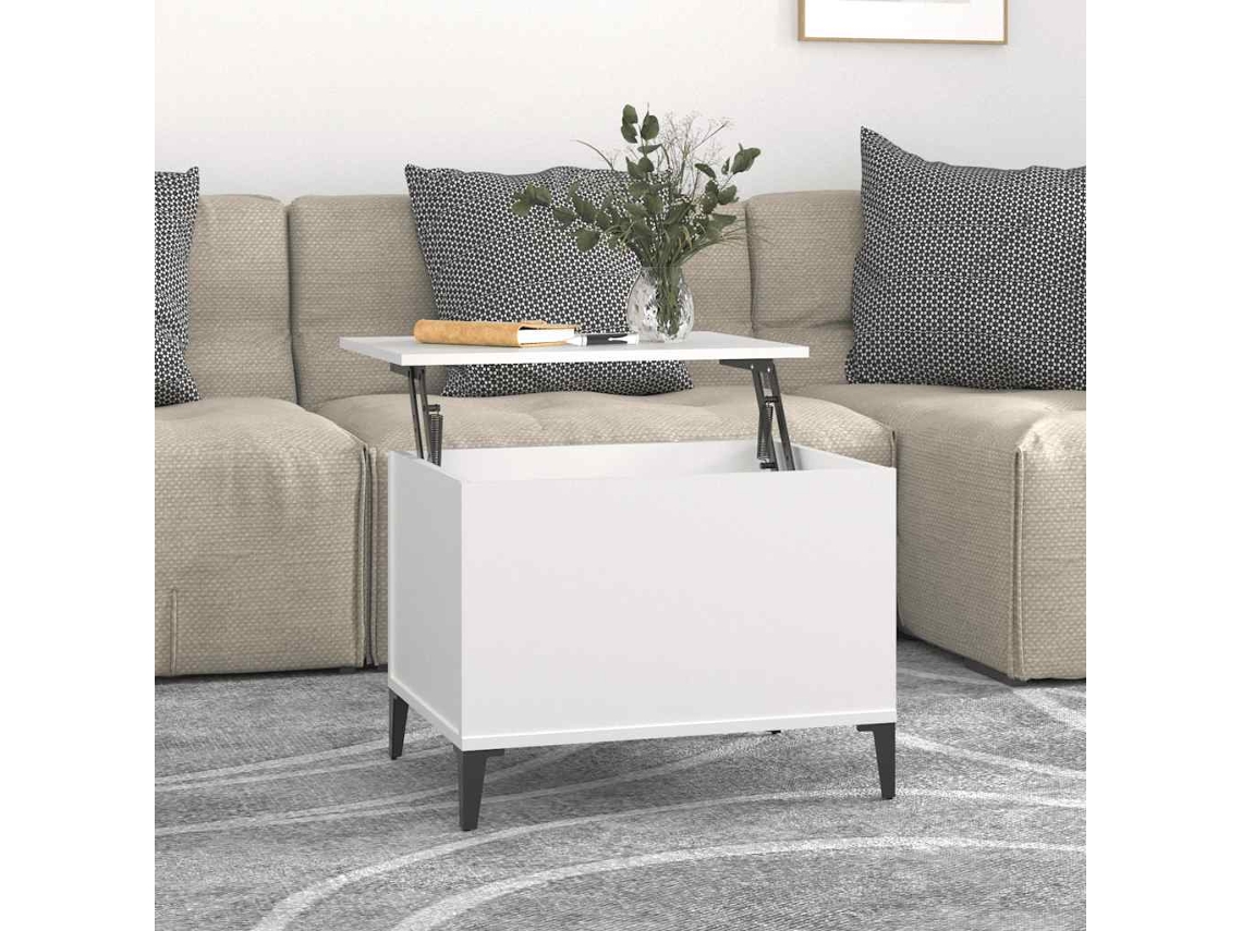 Vidaxl Mesa De Centro 60x44,5x45 Cm Derivados De Madeira Branco