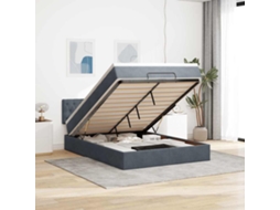 Cama Com Colchão Otomana Pangshiyuan Madeira Cinzento (140x190cm)