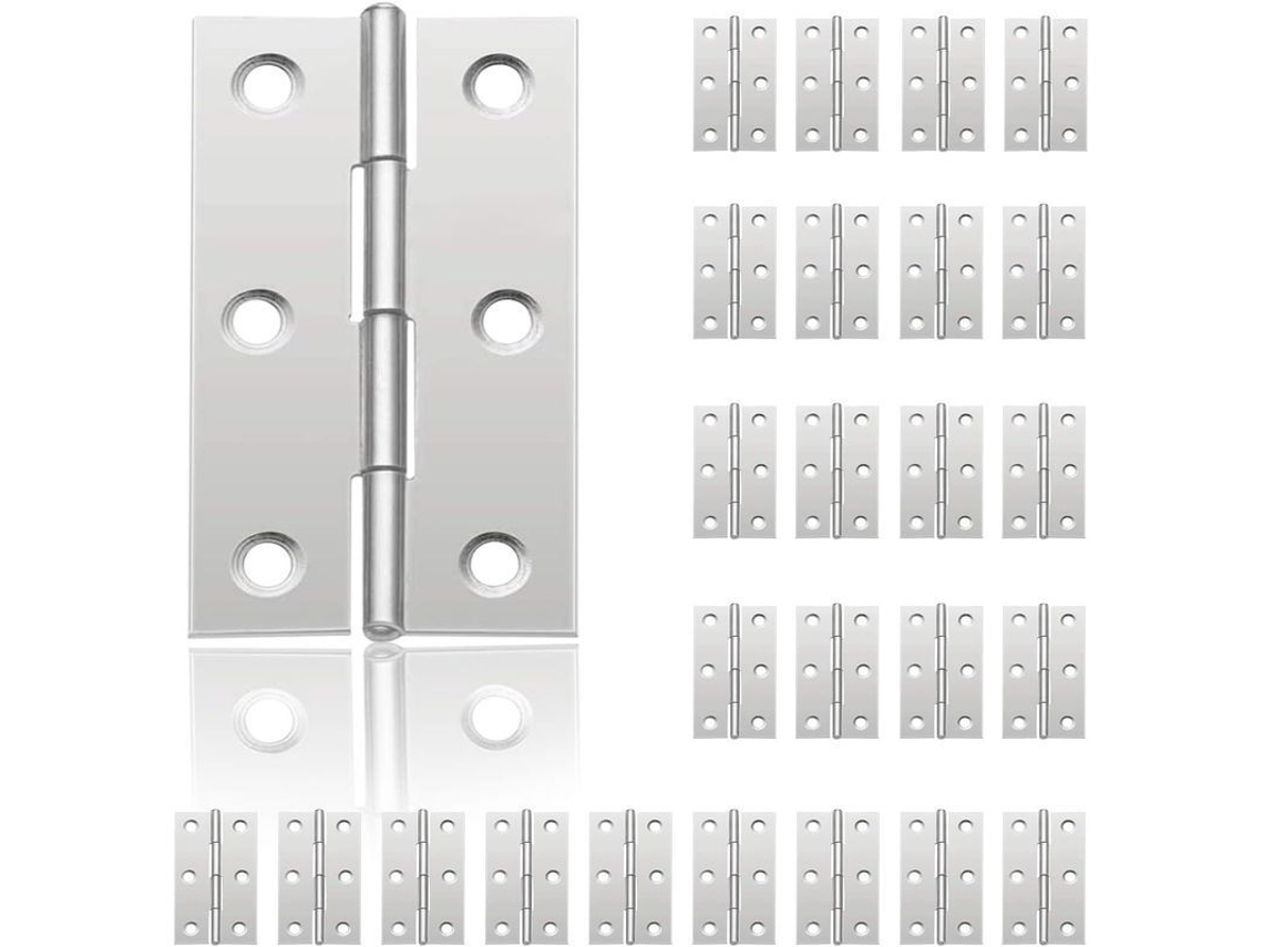 24 Bisagras Pequenas de Aço Inoxidável, 44mmx32mm | S/MARCA