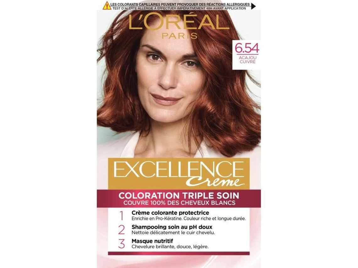 Tinta Permanente L'Oréal Paris Excellence Nº 6.54 Loiro Escuro