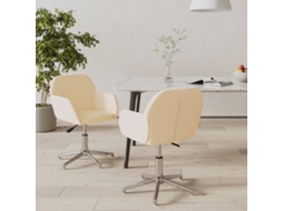 Vidaxl Cadeiras De Jantar Giratórias 2 Pcs Tecido Cor Creme