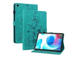 Capa De Couro Com Relevo De Lírio Para Tablet Realme Pad Mini 8.7