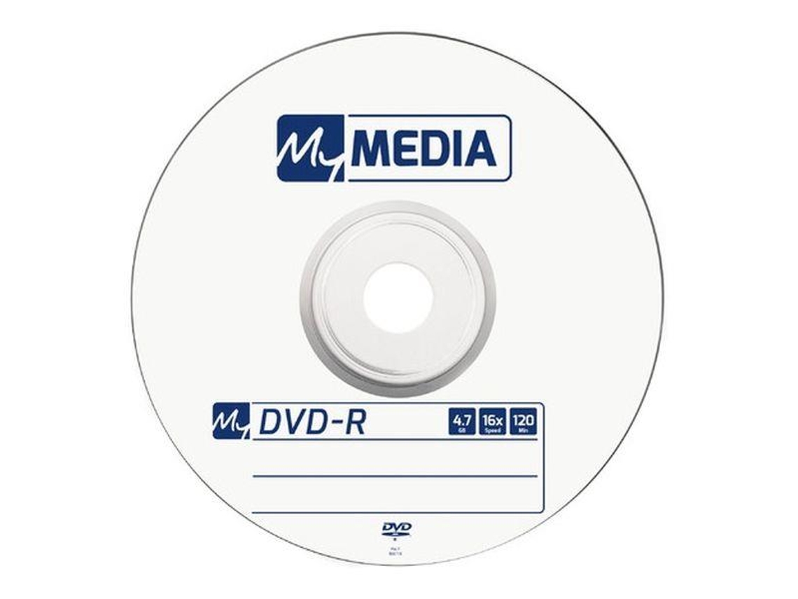Pacote com 10 Unidades de Dvd r MYMEDIA 16x 4.7gb para Gravação de Dados em Discos.
