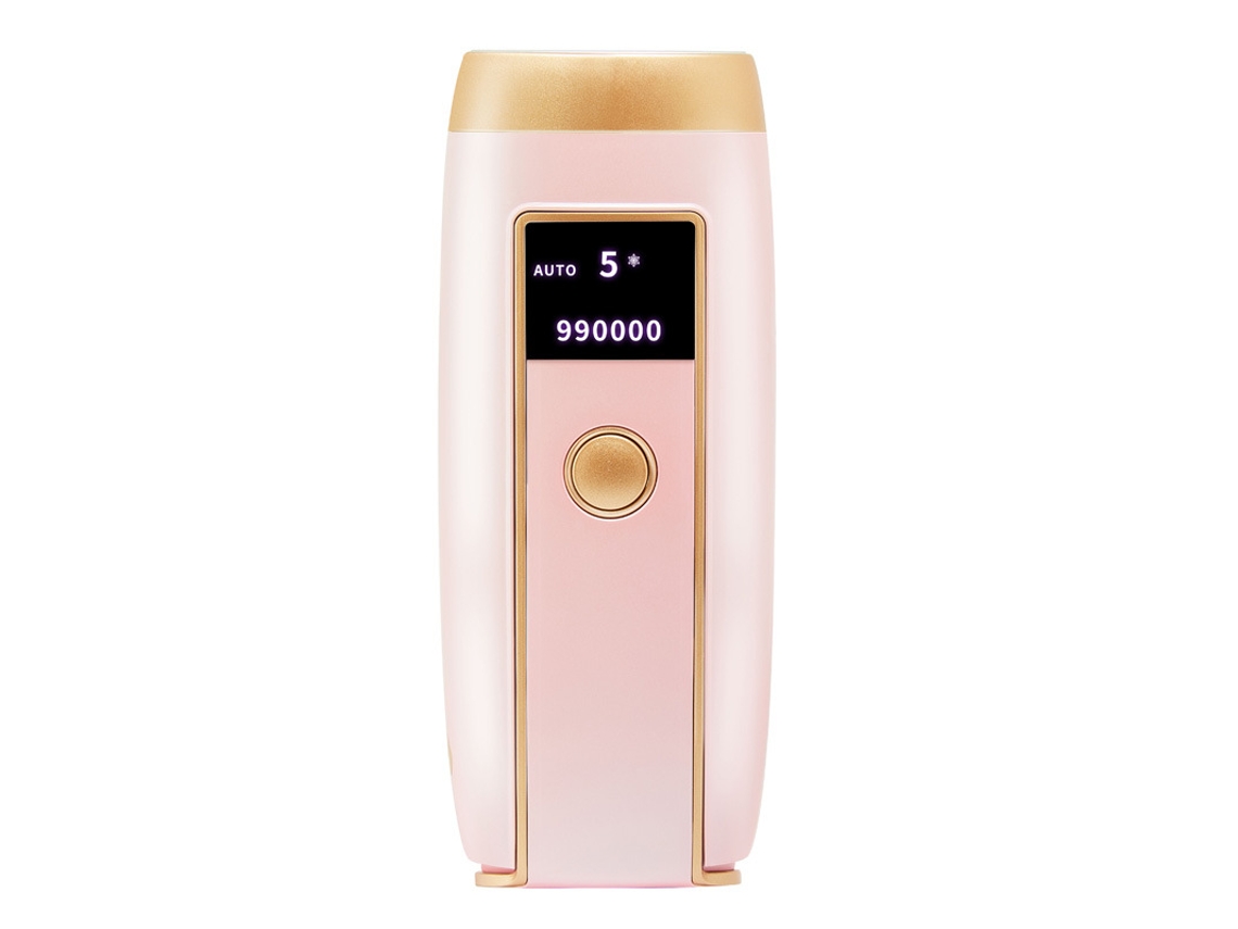 Depiladora Luz Pulsada YIZHOOD Uso Doméstico Ice-Cooling 990.000 Flashes 5 Níveis para Mulheres Corpo Biquínis Pernas Barbeadores Lcd Display Rosa