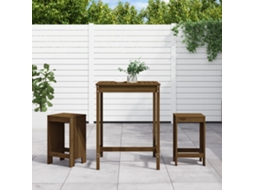 Pcs Conj. De Bar P/ Jardim Madeira Pinho Maciça Castanho Mel Dkd Home Decor