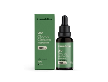 Óleo de Cânhamo 10% 3000 Mg CANNBLISS Full Spectrum com Mct 30 Ml Sabor Natural