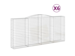 Conjunto 6 Cesto gabião VIDAXL Prateado Ferro (400x50x180/200cm)