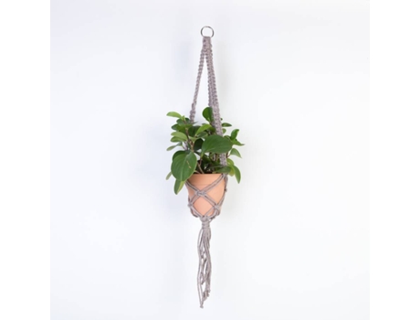 Kit DIY HOOOKED Macrame Hanging Basket Jute Cinnamon Taupe