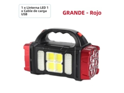 Lanterna De Acampamento Led De Alta Potência (vermelha Grande), Luz De Trabalho Recarregável Por Energia Solar, 4 Modos, À Prova D'água Via Usb.