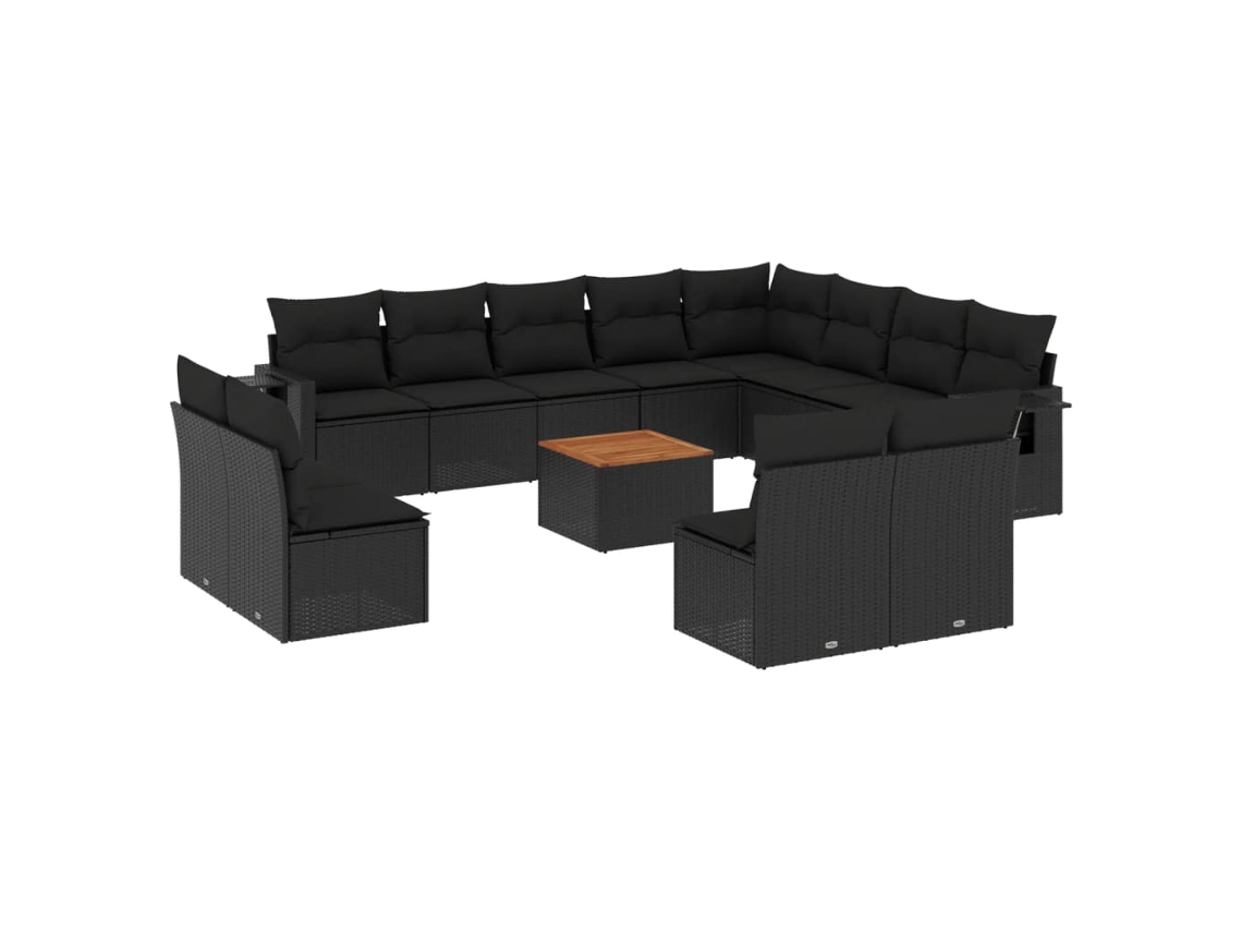 Garden Sofa Set, Garden Sofa Sets Vidaxl Preto Rattan / Vime (n/a)