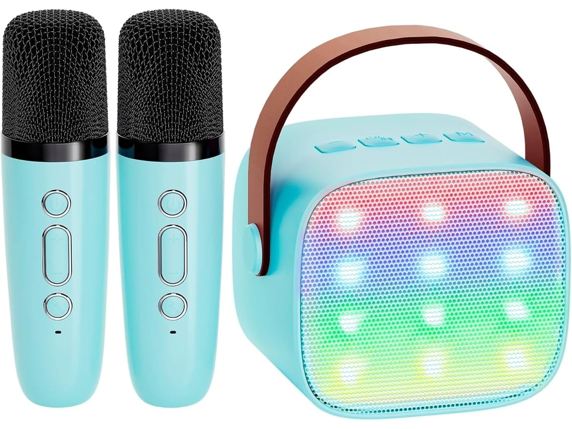 Mini Máquina De Karaokê Para Crianças E Adultos, Caixa De Som Bluetooth Portátil Com 2 Microfones Sem Fio, Brinquedos E Presentes Aquaforge
