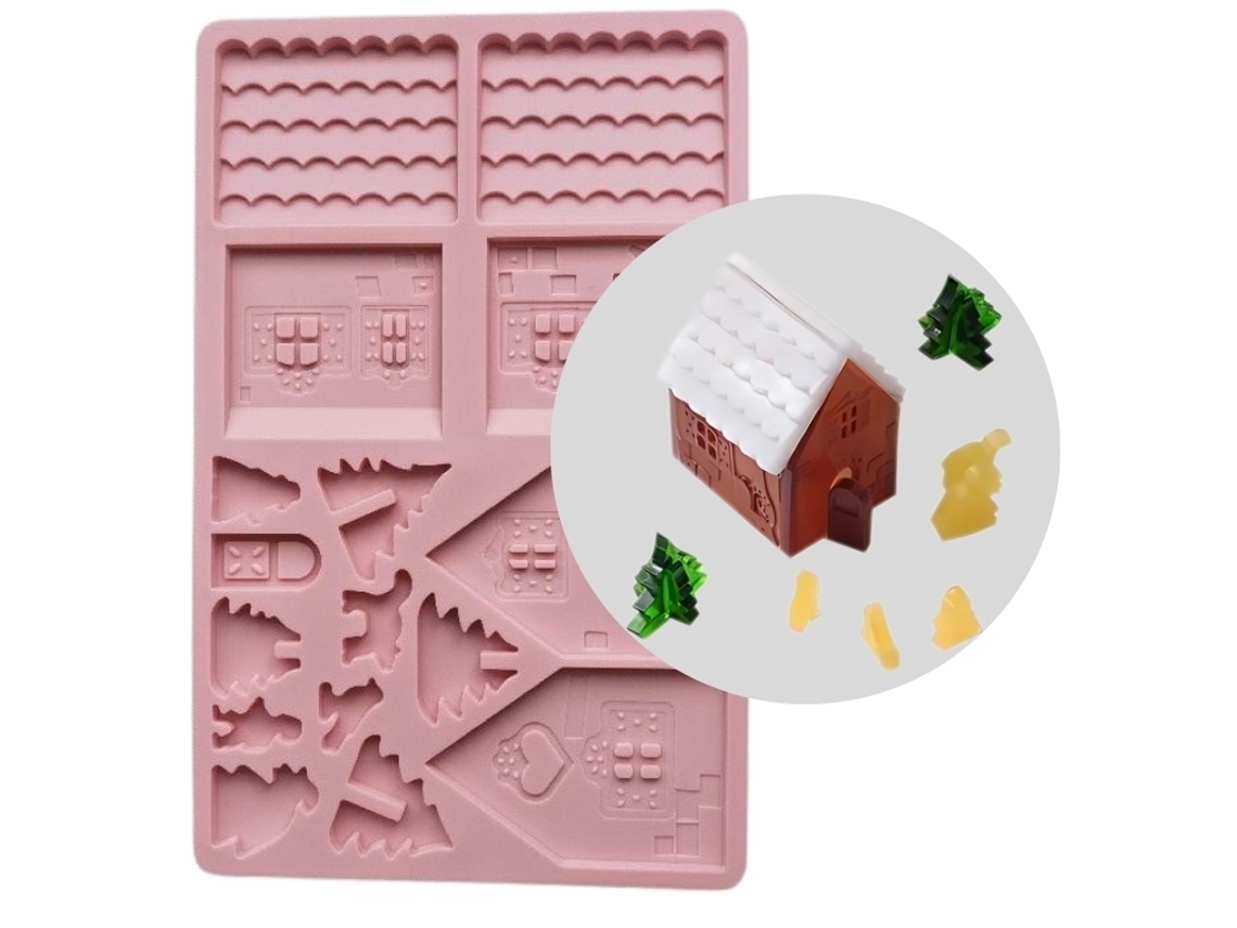 Cortador De Biscoitos, Em Silicone, Formatos Casinha De Gengibre, Para Pão De Gengibre E Confeitaria Natalina, Fondant, Bolos E Confeitaria