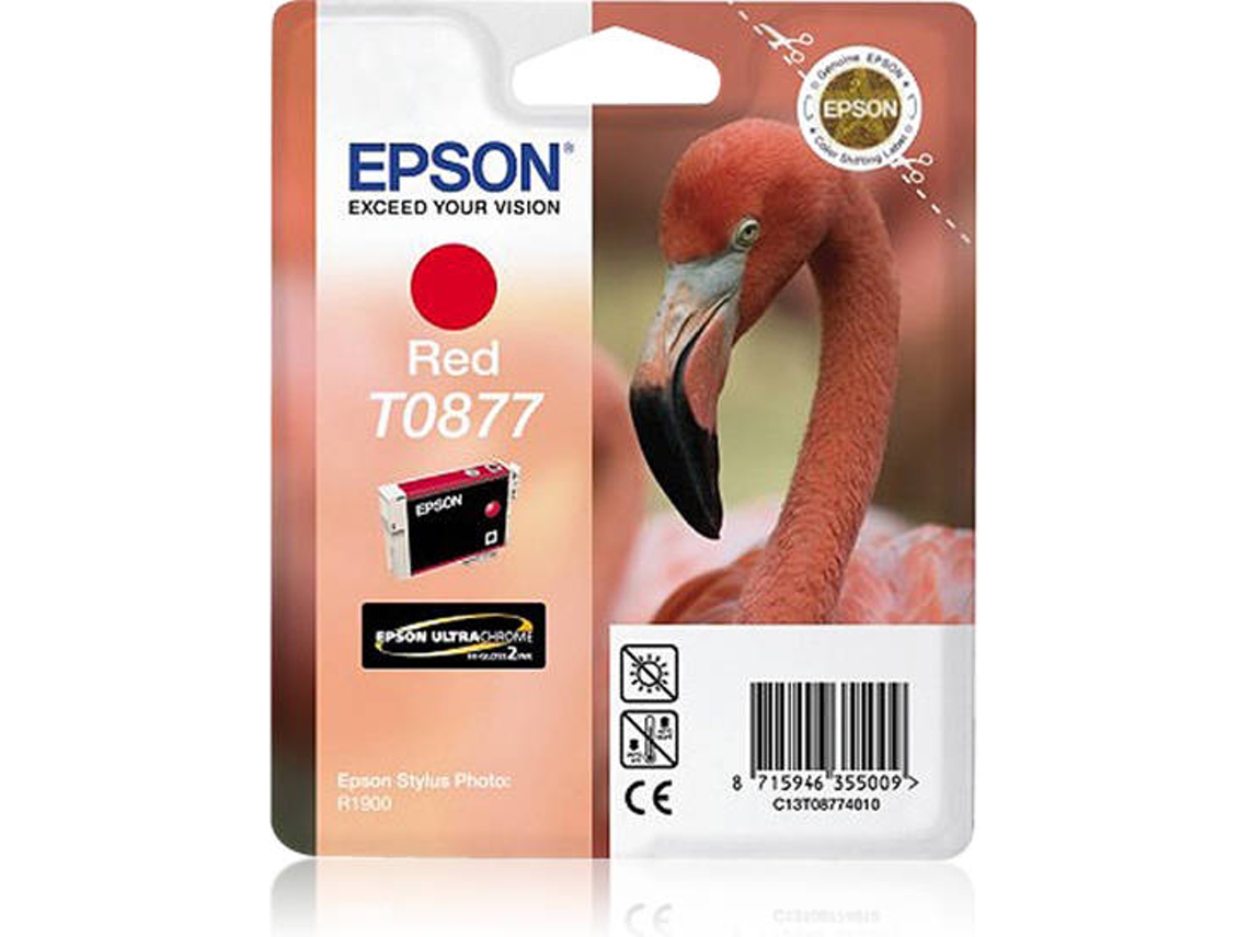 Tinteiro EPSON T0877 Ultra Gloss High-Gloss 2 - C13T08774010 Vermelho