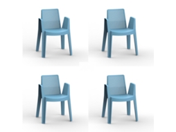 Set 4 Poltronas Interior, Exterior Azul Antigo Play Garbar
