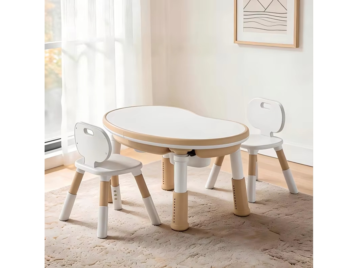 Conjunto Mesa e Cadeira Infantil GAPPA Multiplay 5 em 1 Bege