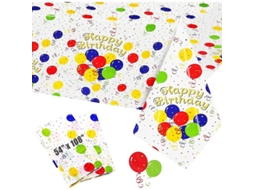 2026 manteles Desechables para Fiesta, 2 Piezas Cubiertas de Mesa de Cumpleaños Con Globos Coloridos
