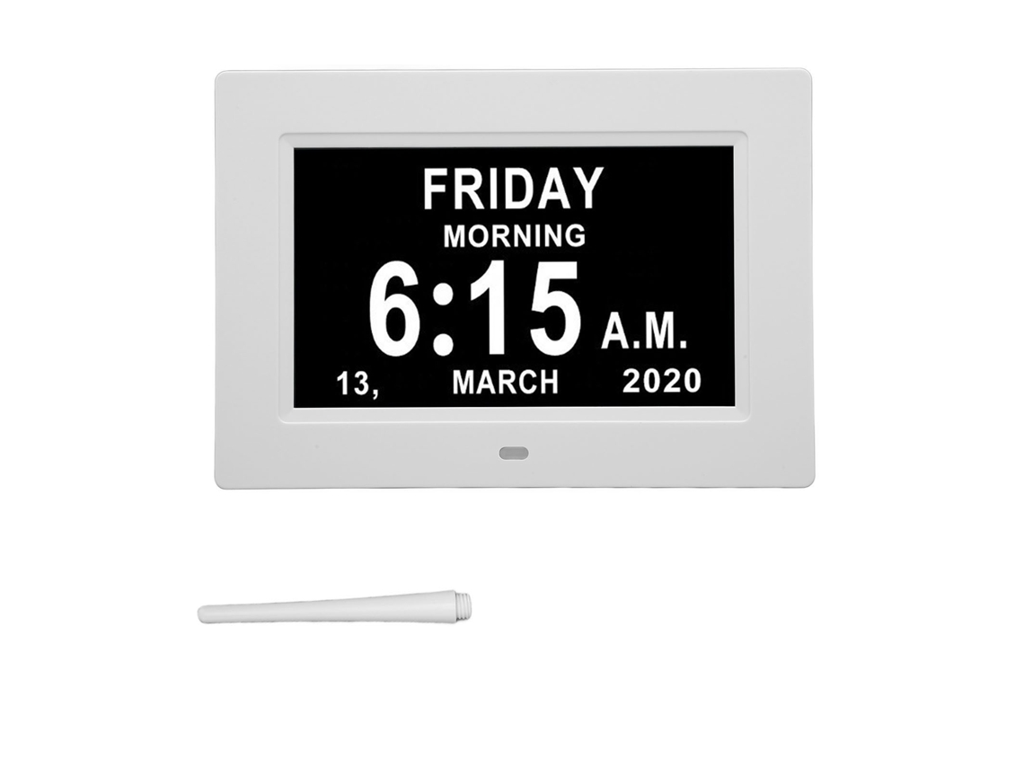 Quadro de Foto Digital Relógio Eletrônico EOOCOO (auto atenuação, Display Multilíngue)