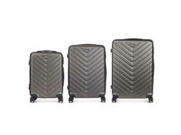 Conjunto de Malas Cinzento Escuro 3 Peças BIGBUY