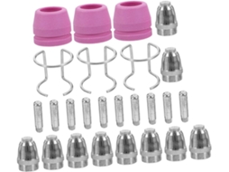 1 Conjunto de Consumíveis para Corte a Plasma, Incluindo Eletrodos, Bicos, Proteções e Suportes para Corte. SFUSHOS