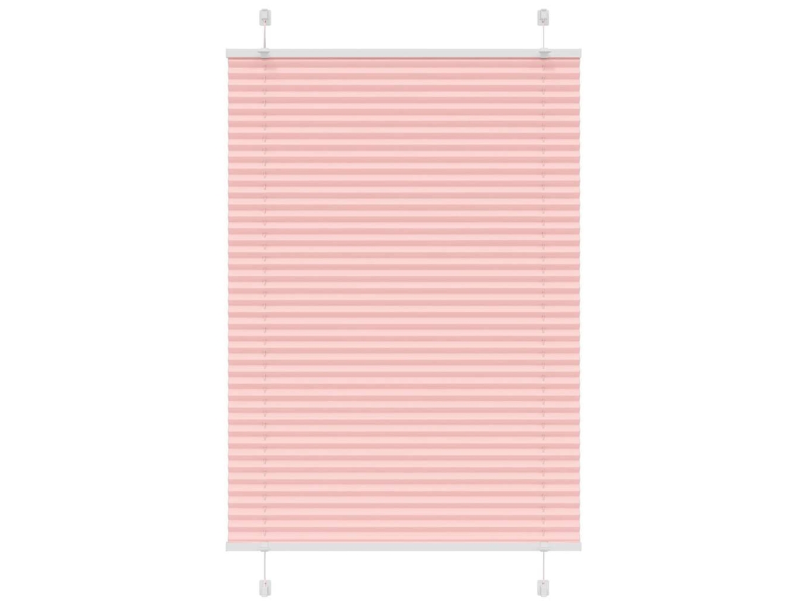 Vidaxl Rosa Plissada Cega 90x150 Cm Largura Tecido 89,4 Cm Poliéster