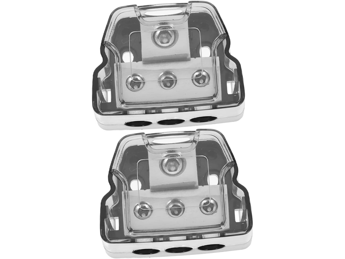 Conjunto de 2 divisores de áudio para carro, bloco de distribuição em massa, caixa para múltiplas unidades.