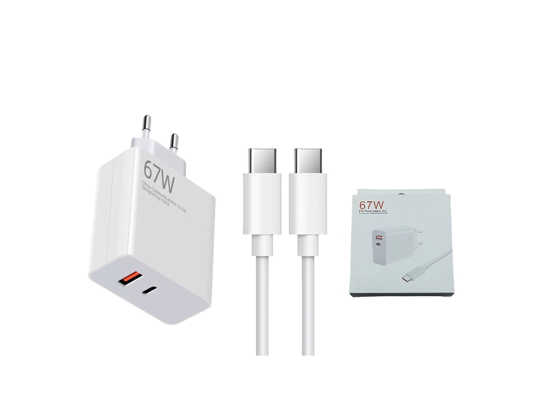 Fonte 67w Para Dispositivos Xiaomi, Cabo Tipo-c Duplo, Desempenho Estável E Compatível
