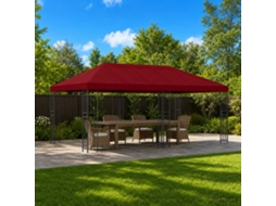Vidaxl Gazebo De Jardim 6 X 3 M Borgonha Poliéster E Aço 190 Gsm