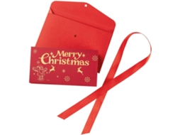 Porta-cartões-presente Com Tema De Papai Noel, 6 Selos De Bolso Dourados, Envelope Vermelho, Organizador