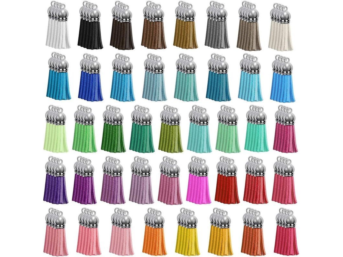 2026 240 Borlas para Chaveiros e Bijuterias Artesanais em 40 Cores Diferentes para Pulseiras e Projetos DIY