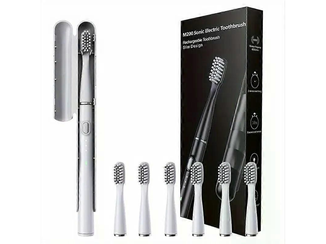 Escova De Dentes Elétrica Portátil Recarregável Via Usb, Automática, Com 6 Cabeças De Escova Substituíveis, Ideal Para Viagens.