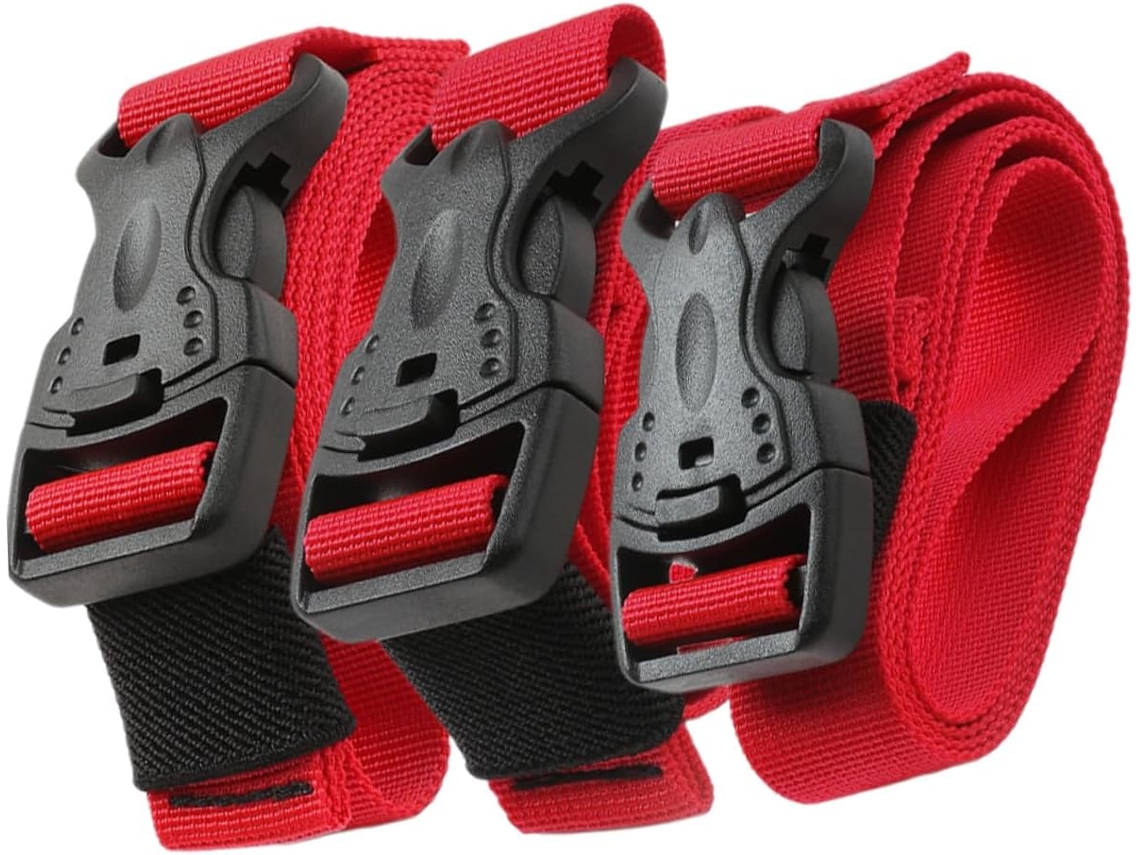 Conjunto De 3 Cintas Nylon Bagagem, Cintas Multiuso Camping Com Fivela De Liberação Rápida, Cintas Elásticas