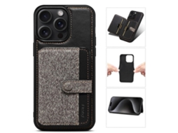 Capa De Celular Híbrida À Prova De Choque Com Compartimentos Para Cartão E Couro Sintético Para Iphone 14 Pro Max