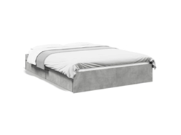 Bed Frame, Bed Frames Vidaxl Cinzeto Madeira Processada (135 X 190 Cm)