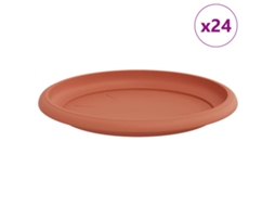 Conjunto 24 Bandeja Para Flores Vidaxl Vermelho Plástico (ø 17,5 X 2 Cm)