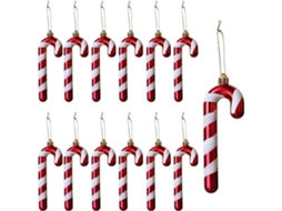 12 Enfeites Para Árvore De Natal, Pingente De Bengala Doce, Pingente Para Árvore De Natal (branco E Vermelho)-aquaforge