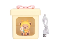 Lanterninha de Noite Urso fofo, LED, USB, carregável, luz suave, para quarto infantil, cabeceira | S/MARCA
