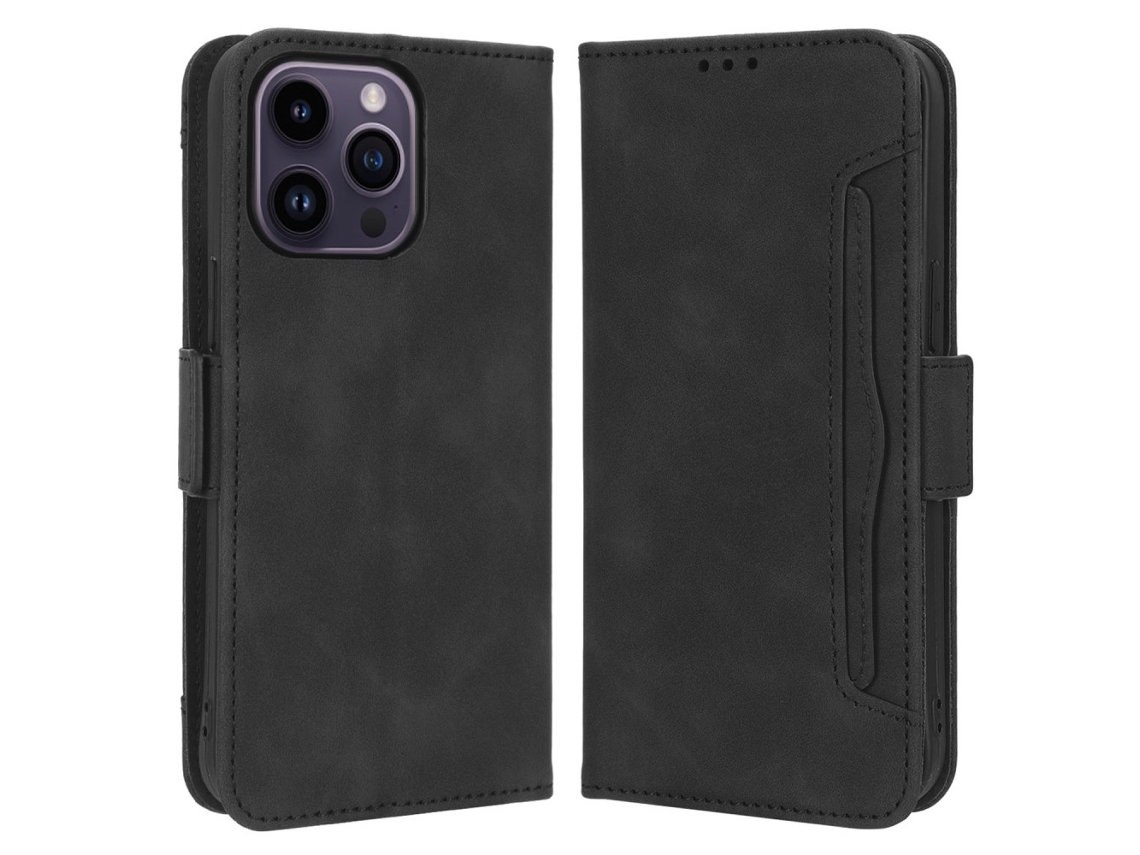 Capa Para Iphone 15 Pro Max Pele Sintética Anti-choque Preto
