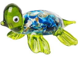 Miniatura Tartaruga Verde Vidro Decoração Artesanal Escritório Escultura Delicada Jardim Presente Colecionável GOKOCO