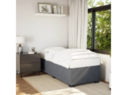 Estrutura De Cama Sem Colchão 100x200 Cm Veludo Cinzento-escuro