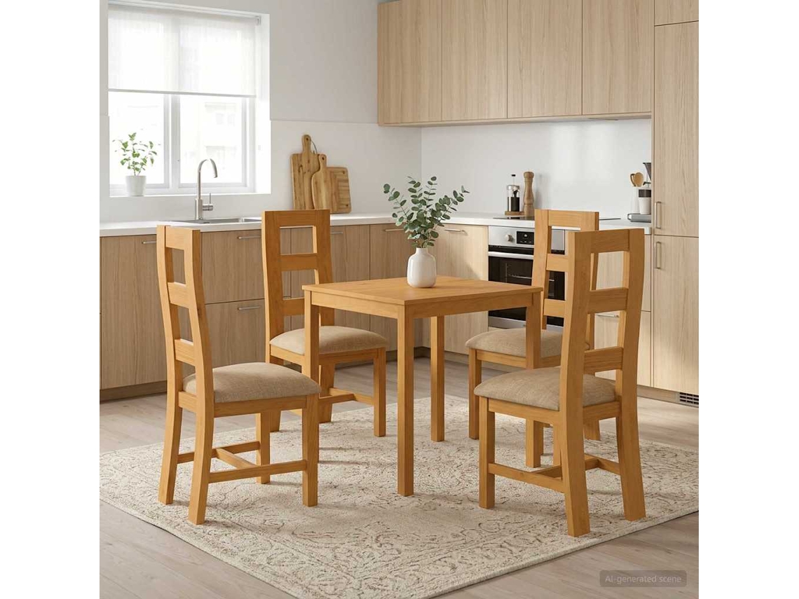 Vidaxl Conjunto De Sala De Jantar 5 Unid. Bege