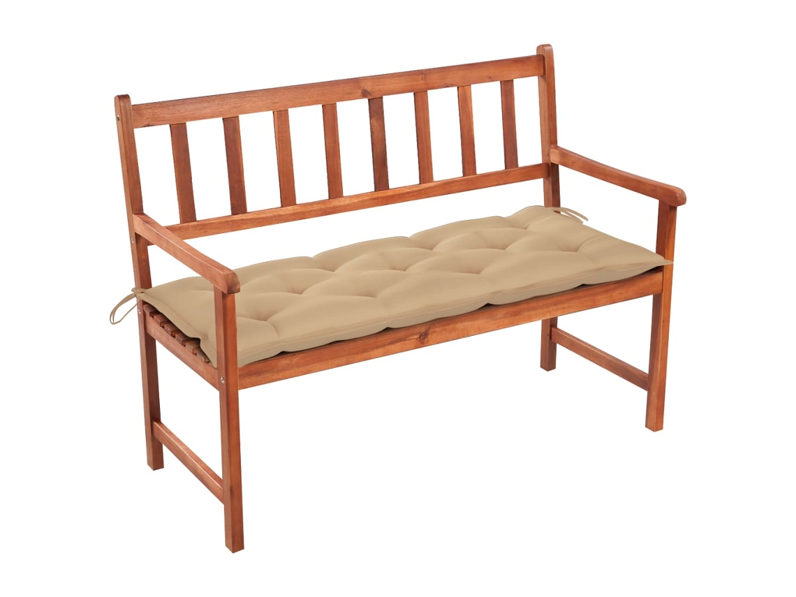 Vidaxl Banco De Jardim C/ Almofadão 120 Cm Madeira Acácia Maciça
