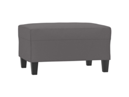 Conjunto 1 Banco Para Os Pés Vidaxl Cinzeto Couro Sintético (70 X 55 X 41 Cm)