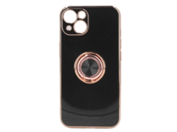 Aetheria capa de Telefone para Iphone 13 com Anel Giratório Ultra Fina Tpu Preto Clássico