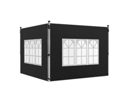 Lot Of 2 Parois Latérales For Tonnelle Of 3 X 3 M Panel For Pavillon With Fenêtre 295 X 195 Cm Noir