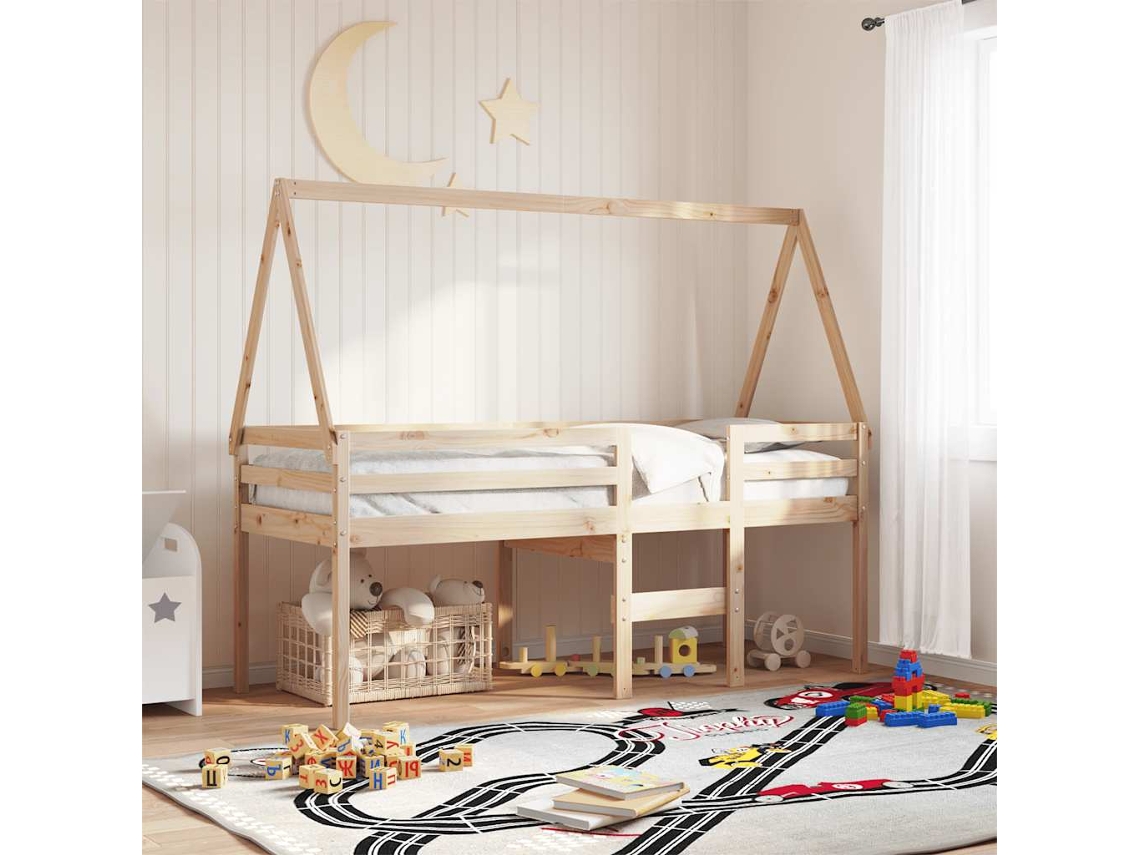 Vidaxl Telhado De Cama Infantil 209x85,5x88 Cm Madeira Pinho Maciça