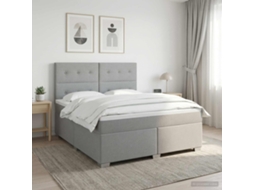 Vidaxl Cama Box Spring Com Colchão Cinzento-claro 180 X 200 Cm Tecido