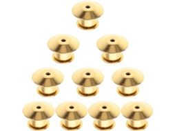 Conjunto De 10 Alfinetes Segurança Planos Em Metal Dourado, Com Trava Traseira, Fechamento Firme Para Roupas, Alfinetes
