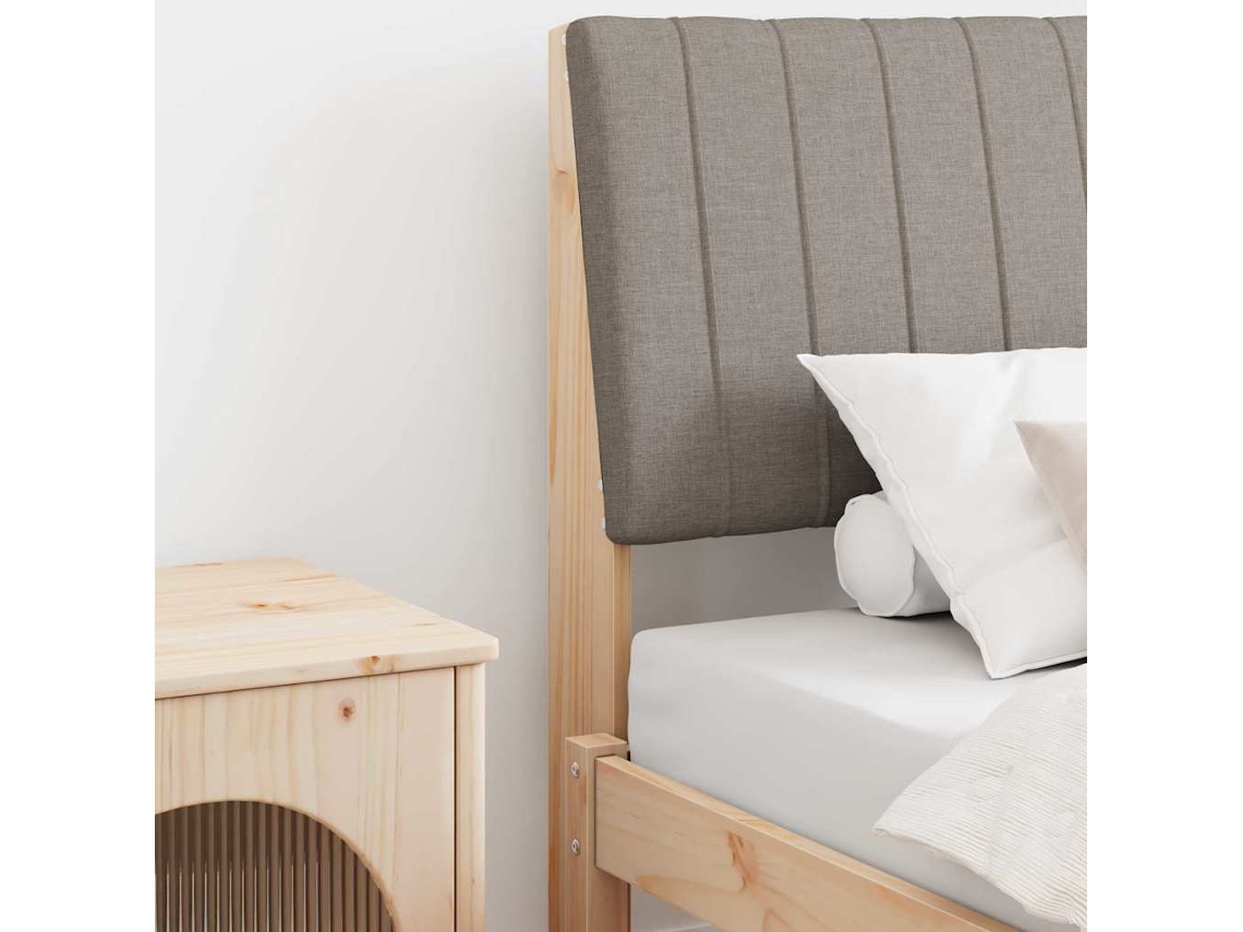 Vidaxl Cabeceira Estofada Cinzento-acastanhado 90 Cm