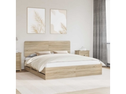 Vidaxl Estrutura Da Cama Com Gaveta Carvalho Sonoma 200 X 200 Cm